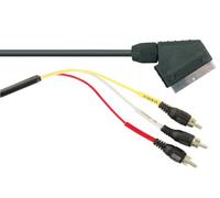 Electrovision - Cordon Noir 1.50m Blindé Multi Conducteur Péritel Mâle vers 3 RCA Mâles