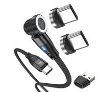 ElectroWorldFR câble USB magnétique 540° 2 mètres charge rapide et aimant puissant Type C vers Type C (2 embouts) Max 60W 2m