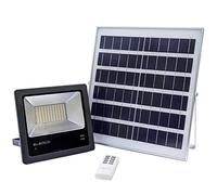 ELEDCO Lampe Solaire 80W Led, Panneau Solaire, Batterie, Télécommande, Projecteur Solaire Autonomie 8-15 Heures, IP66