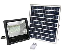 ELEDCO Projecteur Solaire LED 100W avec Télécommande - 180 LEDs Puissantes, Blanc Neutre 4000K, Éclairage Extérieur IP66, Autonomie 8-15h