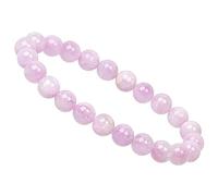 ELEDORO PowerBead Bracelet élastique en perles de pierres précieuses véritables 8 mm, 17 centimeters, Véritable Kunzite non traitée de qualité AAA Kunzite naturelle dans une couleur magnifique, Kunzit