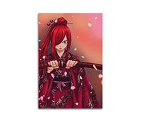 ELedvb Fairy Tail Erza Scarlet Sakura Poster décoratif sur toile pour chambre à coucher 50 x 75 cm