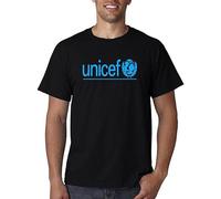 ELEdvb New UNICEF Who Logo Men White T-Shirt Size S to 3XL Black XXL