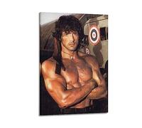 ELedvb Poster décoratif sur toile First Blood Rambo Sylvester Stallone Tough GuyCanvas Poster décoratif sur toile pour chambre à coucher 30 x 45 cm