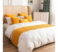Eleeonora Chemin De Lit,Drapeaux Queue De Lit Housse De Coussin,éCharpe De Lit,éTanche à La PoussièRe,Facile à Entretenir,pour La DéCoration De La Maison Et De L'HôTel