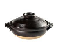 Eleeonora Marmites Japonaise en Argile,Cocotte en Terre Cuite Traditionnelle Japonaise CéRamique,Petite Marmites Ronde en Argile,Facile à Soulever,pour Cuisson Tous Types Plats