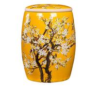 Eleeonora Seau Riz CéRamique avec Couvercle,Pot Riz en CéRamique Antique,Seau à Riz en CéRamique,Pas Facile à DéColorer,Applicable Au Soja,Au MaïS,à La Farine,à L'Avoine