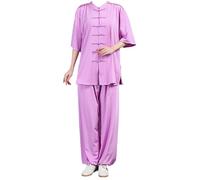 Eleeonora Uniforme Unisexe De Kung Fu l'exercice Matinale,Tang Style Chinois Taiji Uniforme Art Martiaux,Tai Chi Homme Soie éLastique,DéContracté Et éLéGant,pour Exercices du Matin