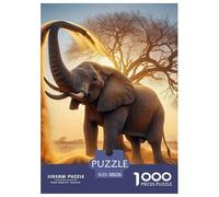 Elefant Puzzle 1000 Pièces - Puzzle Cozy Soir D’Hiver, Carton Premium, Challenge en Duo, Poster pour Déco, 38x26cm/1000pcs