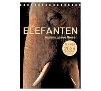 ELEFANTEN - Asiens graue Riesen (Tischkalender 2026 DIN A5 hoch), CALVENDO Monatskalender: Sanfte Dickhäuter im Focus