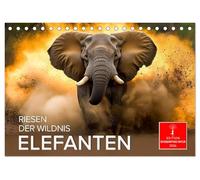 Elefanten - Riesen der Wildnis (Tischkalender 2026 DIN A5 quer), CALVENDO Monatskalender: Sanfte Giganten in ihrem natürlichen Lebensraum.