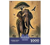 Elefanten1000 Pièces Aquarelle Puzzle Animal Elefanten pour Adultes De Jeu pour Adultes Parfaitpourla Détente Paysagedes QuatreSaisons 70x50cm/1000pcs