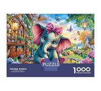 Elefantenblase 1000 Pièces Puzzle Unique Jeu Cadeau Unique Baby Elefant im Garten Puzzle Jouets De Difficiles pour La Famille 70x50cm/1000pcs