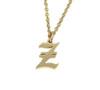 Elefezar Collier Lettre Alphabet Initiale Ancienne Anglaise, Métal, Zircone cubique