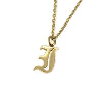 Elefezar Collier Lettre Alphabet Initiale Ancienne Anglaise, Métal, Zircone cubique