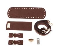 Elegabrillia 1 Ensemble de Tapis de Sac à Tricoter en Cuir avec Fermeture à Rotation, café