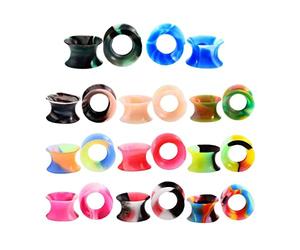 Elegabrillia 11 Paires de Bouchons d'oreille Souples à Double évasement pour, Multicolore 16mm