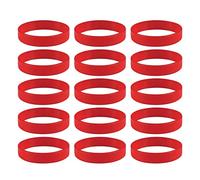 Elegabrillia 15 Pièces Bracelet en Silicone Souple Bracelet Caoutchouc Simple Mode Élastique Lavable Imperméable Convient pour Activité Scolaire Usage Professionne, Rouge