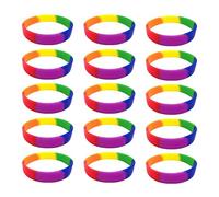 Elegabrillia 15 Pièces Bracelet en Silicone Souple Bracelet Caoutchouc Simple Mode Élastique Lavable Imperméable Convient pour Activité Scolaire Usage Professionne