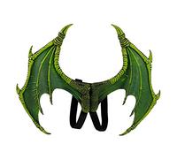 Elegabrillia Accessoires de Déguisement 3D pour Halloween : Diable, Dinosaure, Cosplay, Costume de Cosplay, Cadeau pour Adultes, Vert