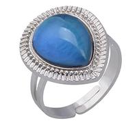 Elegabrillia Bague Rétro à Changement de Couleur, Sensible à La Température, Ajustable, en Alliage, Idéale comme Cadeau Ou pour Un Usage Personnel, #3
