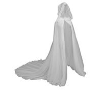 Elegabrillia Cape de Velours Enchanteresse pour Occasions Magiques - Idéale pour Les Mariages, Les Fêtes et Les Illusionnistes, Blanc