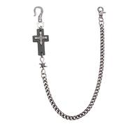 Elegabrillia Chaîne de Pantalon Accessoire Ceinture -Monnaie Croix Iron Polyvalent Attache Facile Inspiration Hip Hop Adapté Aux Sorties Cadeaux Loi