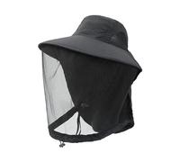Elegabrillia Chapeau d'Apiculteur Filet Moustiquaire Protection Couvre-Chef Apiculture avec Filet Visage Casquette Nylon Respirante Accessoire Protection Solaire, Noir