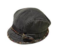 Elegabrillia Chapeau de Pêcheuse Femme Casquette Mode Printemps Été Denim Adaptée pour Shopping Marche Camping Randonnée Cadeau Décoration D'I, Gris Noir