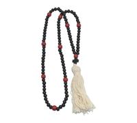 Elegabrillia Chapelet Crucifix Religieux Corde de Prière Croix En Bois Perles Décoration Bénédiction Pendentif Chrétien avec Pompon Adapté à La Voiture Bureau Mais, Longueur 50cm