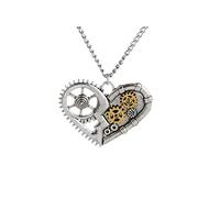 Elegabrillia Collier Pendentif Steampunk à Plusieurs Cœurs Brisés