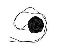 Elegabrillia Collier Ras du Cou Fleuri, Style Rétro, Grand Ras du Cou Fleuri, Ajustable et élégant. Colliers Parfaits pour Un Mariage, Une Fête Ou Un Festival, Noir