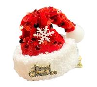 Elegabrillia Décorations de Noël pour Cheveux, Pinces à Cheveux, Accessoires de Coiffure Originaux pour Les Fêtes et Déguisements, Paillettes Rouge