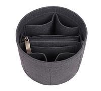 Elegabrillia Doublure pour Sac Seau, Doublure de Sac à Main Tendance avec Compartiments, Trousse de Toilette Ronde en Tissu, Matériau Pocket, Bagage Multifonctionn, Grise