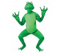 Elegabrillia Grenouille Déguisement Original Matière Polyester Capuche Expressive Mains Palmées Adapté pour Jeu de Rôle Scène Anniversaire Déguisé Spectacle Adulte Atelier de Théâtre, Xl