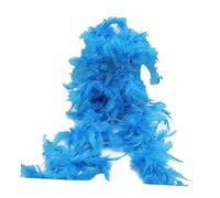 Elegabrillia Guirlande de Plumes En 2 Pièces, Foulard de Carnaval, Décoration Lumineuse, Boa En Plumes pour Costumes et Accessoires, Bleu