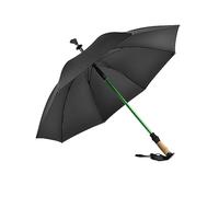 Elegabrillia Parapluie Canne de Marche Bâton de Marche Parapluie Anti-Vent 2 en 1 Canne Parapluie Multifonction Ergonomique Léger Aluminium pour Adultes Adapté à L, Noir