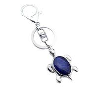Elegabrillia Porte-clés Pendentif en Jaspe Rouge, Lapis Lazuli