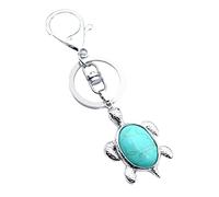 Elegabrillia Porte-clés Pendentif en Jaspe Rouge, Turquoise