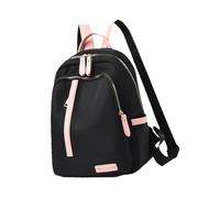 Elegabrillia Sac à Dos Femme Sacoche Étudiante Pochette Ordinateur Portable Oxford Résistant à l'eau Multipoche Tissu Solide Adapté Aux Études Shopping Déplacement, Noir