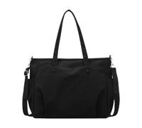 Elegabrillia Sac à Main Fourre-Tout élégant, Sac pour Ordinateur Portable avec Fermeture éclair, Mallette, Sac de Travail à Bandoulière en Tissu Oxford, Léger et I, Noir