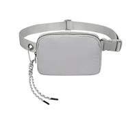 Elegabrillia Sac Banane Fanny Pack Pochette Ceinture Nylon Compact Purse Crossbody Universel pour Utilisation Multifonctionnelle avec Bandoulière Ajustable Adaptée, Gris