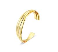 Elegance 11 designs Bracelet manchette large réglable en or pour femme, 7, Laiton, Pas de pierre précieuse