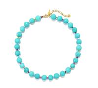 Elegance 11 designs Collier ras du cou avec perles blanches pour femme, collier ras du cou bohème imperméable en acier inoxydable avec pierre naturelle, bijou d'été fait à la main, Acier inoxydable