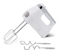 briebe Elegance Batteur Electrique Cuisine 400W, Mixeur Spécial Pâtisserie, 5 Vitesses + Turbo, Inox Accessoires Fouet et Pétrissage, Blancs d'œufs, Crème, Pâte à Pizza, Génoise, Blanc