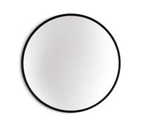Elegance by Casa Chic - Grand Miroir Mural en métal - 58,5 cm Rond - Métal galvanisé - Noir