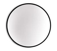 Elegance by Casa Chic - Miroir Mural Noir en métal - Rond 80 cm de diamètre Métal galvanisé - Idéal pour la Salle de Bain et Le Salon - Noir