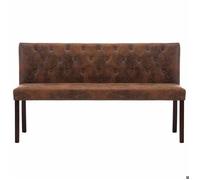 Elégance-Chic Banc - 148 5 cm - Marron - Similicuir daim - 148 5 x 52 x 84 5 cm - Meuble banquette_001527644