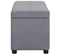 Elégance-Chic Banc - avec compartiment de rangement - 116 cm - Gris clair - Polyester - 116 x 38 x 43 cm (L x I x H) - Meuble banqu