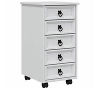 Elégance - Chic Commode moderne salon-séjour - Cabinet Roulant - avec Tiroirs - CORONA - Blanc - 34x39x65 5cm_0735435